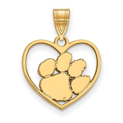 Clemson University Pendant in Heart Gold-plated Silver GP017CU, MPN: GP017CU, 886774920856
