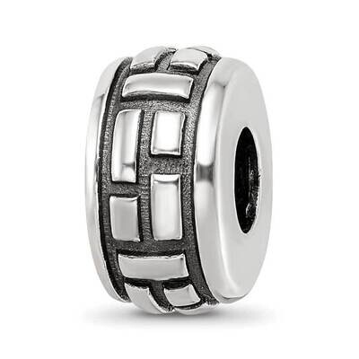 Antiqued Brick Pattern Bead Sterling Silver QRS4061, MPN: QRS4061,