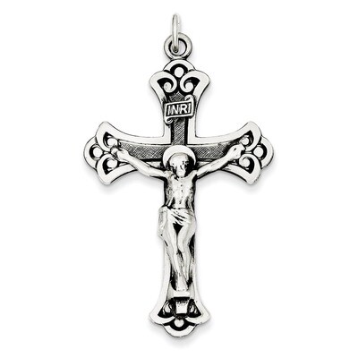 INRI Crucifix Pendant Antiqued Sterling Silver QC435, MPN: QC435, 883957544687