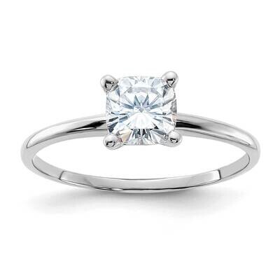 3/4ct. D E F Pure Light Cushion Moissanite Solitaire Ring 14k White Gold WGSH13C-11MP, MPN: WGSH13C…