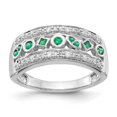 Emerald Fancy Ring 14k White Gold Diamond RM3852-EM-025-WA, MPN: RM3852-EM-025-WA, 883957309620