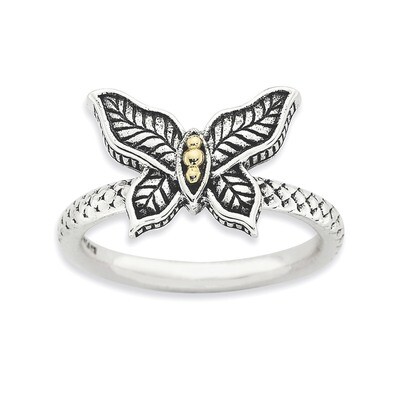 14k Gold Antiqued Ring - Sterling Silver QSK862, MPN: QSK862, 886774227245
