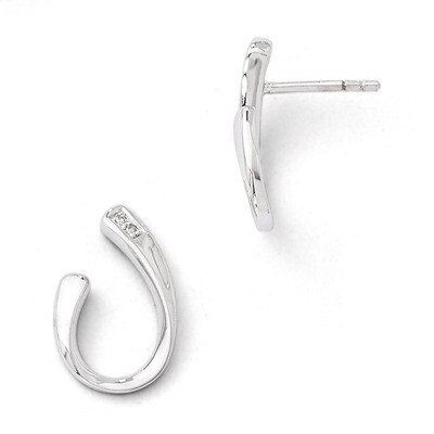 .02ct. Diamond Earrings Sterling Silver QW253, MPN: QW253, 883957315270