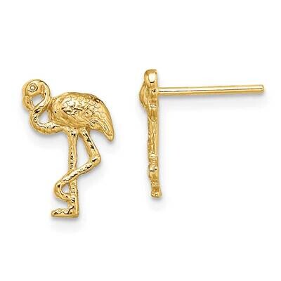 Flamingo Post Earrings 14k Gold TE676, MPN: TE676, 637218114610