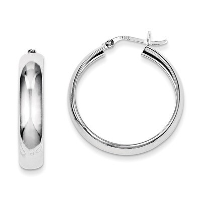6mm Polished Hoop Earrings Sterling Silver QE6735, MPN: QE6735, 883957576428