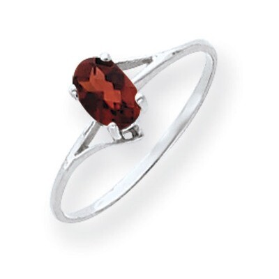 Garnet Checker Ring 14k white Gold 6x4mm Oval Y4660GC, MPN: Y4660GC, 883957564562