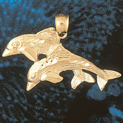 Dazzlers Jewelry Dolphin Pendant Necklace Charm Bracelet in Yellow, White or Rose Gold 380, MPN: DZ…
