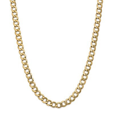 26 Inch 8.0mm Semi-Solid Curb Link Chain 14k Gold BC111-26, MPN: BC111-26, 191101107597