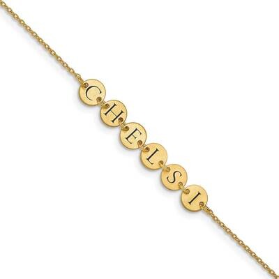 Antiqued Disk Letter Bracelet Sterling Silver Gold-plated XNA785GP, MPN: XNA785GP,