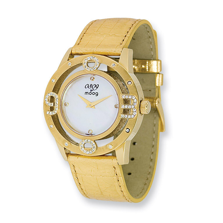 Moog Mother of Pearl Dial Gold Strap Watch - Fashionista