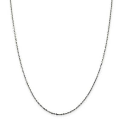 1.5mm Diamond-Cut Rope Chain 42 Inch Sterling Silver QDC020-42, MPN: QDC020-42,