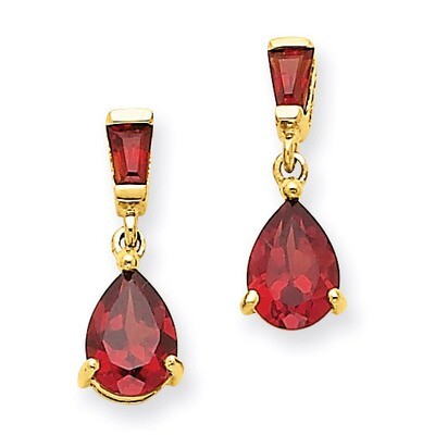Garnet Dangle Post Earrings 14k Gold XE1699GA, MPN: XE1699GA, 883957499338