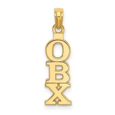 Obx Vertical Outer Banks Charm 14k Gold Polished K8651, MPN: K8651, 637218054251
