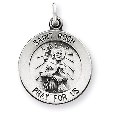 Saint Roch Medal Antiqued Sterling Silver QC5755, MPN: QC5755, 191101184109