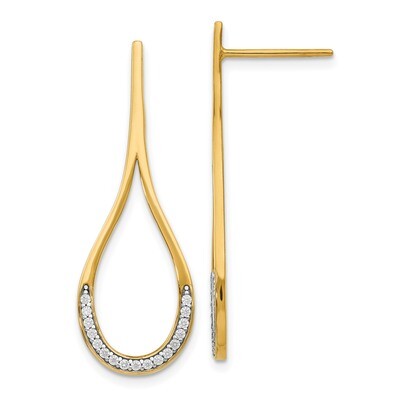 Leslie&#39;s CZ Gold Earrings 14k Rhodium-plated HB-LE1234, MPN: LE1234, 191101794407