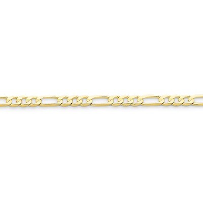 4.5mm Light Figaro Chain 7 Inch 10k Gold 10LF120-7, MPN: 10LF120-7, 886774420400