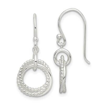 Intertwined Circles Dangle Earrings Sterling Silver Polished QE16072, MPN: QE16072, 196904151181