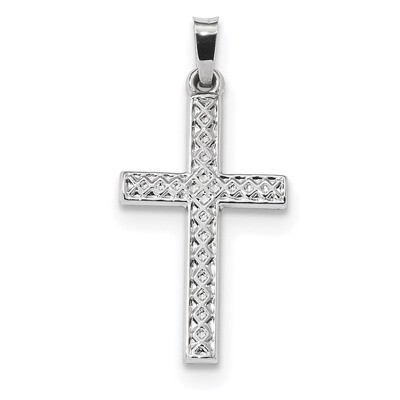 Polished Lattice Cross Pendant 14k white Gold XR1576, MPN: XR1576, 883957938059