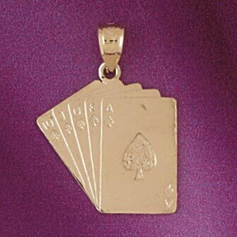 Dazzlers Jewelry Straight Flush Pendant Necklace Charm Bracelet in Yellow, White or Rose Gold 5438,…