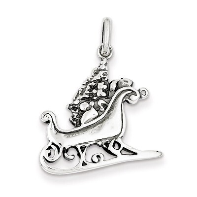 Sleigh Charm Antiqued Sterling Silver QC3806, MPN: QC3806, 883957908625