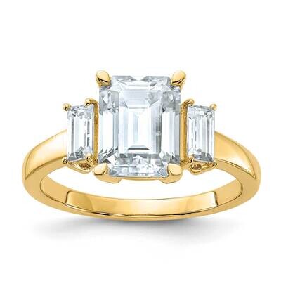 3ct. Three Stone D E F Pure Light Moissanite Engagement Ring 14k Gold RM4449E-300-YMP, MPN: RM4449E…