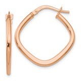 Leslie&#39;s Square Hoop Earrings 10K Rose Gold Polished HB-10LE323, MPN: 10LE323, 191101552670