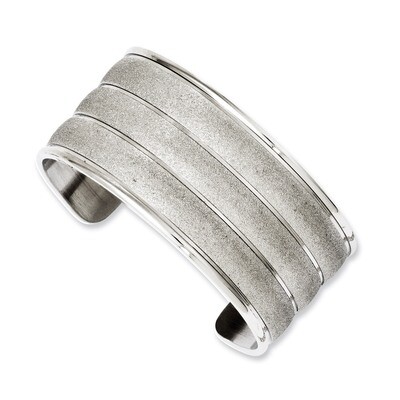 Laser Cut Cuff Bangle - Stainless Steel SRB1000 by Chisel, MPN: SRB1000,