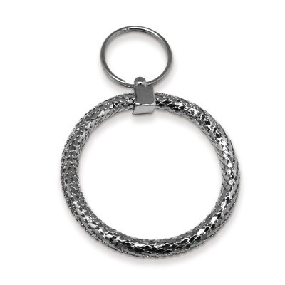 Large Round Silver-tone Mesh Keychain GM12341, MPN: GM12341, 788089012359