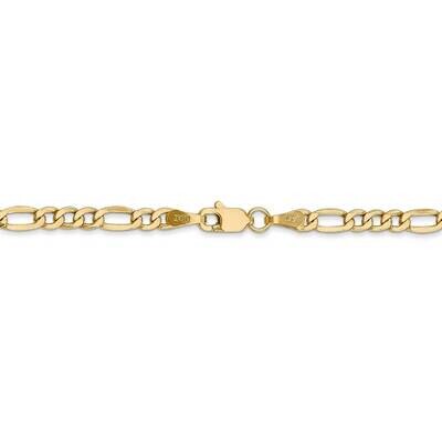 28 Inch 3.5mm Semi-Solid Figaro Chain 14k Yellow Gold BC93-28, MPN: BC93-28, 191101833502