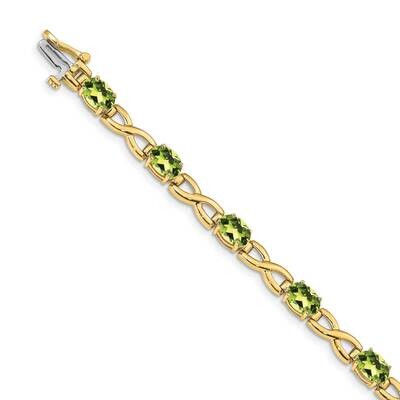 7x5mm Oval Peridot bracelet 14k Gold BM4498-PE-Y, MPN: BM4498-PE-Y, 883957078489