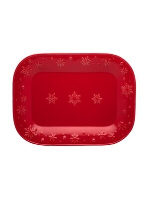 Bordallo Pinheiro Pinheiro Snow Flakes Platter Red 65005190, MPN: 65005190, 5600876071699