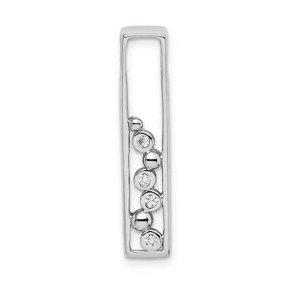 Rectangular Chain Slide Sterling Silver Rhodium-plated CZ Diamond QP5344, MPN: QP5344, 886774086002