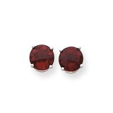 7mm Garnet Checker Earrings 14k White Gold XE74WGC, MPN: XE74WGC, 883957098210