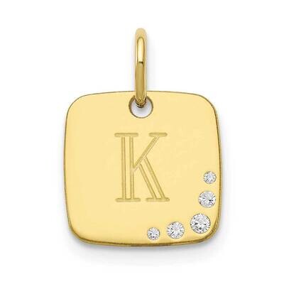 Cushion Initial with Diamonds Charm 10k Gold 10XNA1384Y, MPN: 10XNA1384Y,
