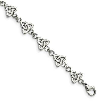 Trinity Knot 7 Inch Bracelet Stainless Steel Polished SRB1623-7, MPN: SRB1623-7, 191101647550