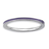 Purple Enameled 1.5Mm Ring Sterling Silver QSK136-10, MPN: QSK136, 886774210988