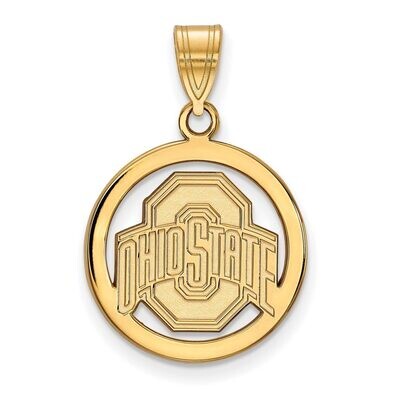 Ohio State University Sm Pendant in Circle Gold-plated Silver GP034OSU, MPN: GP034OSU, 886774936666