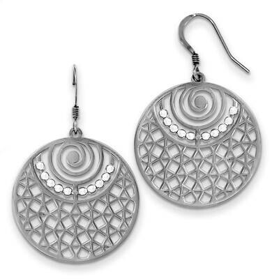 Rhodium-Plated Shepherd Hook Earrings Sterling Silver QE12017, MPN: QE12017, 191101215599