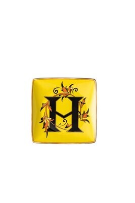 Versace Christmas Holiday Alphabet Canape Dish Alphabet Letter H 4 3/4 Inch Square, MPN: 11940-4036…
