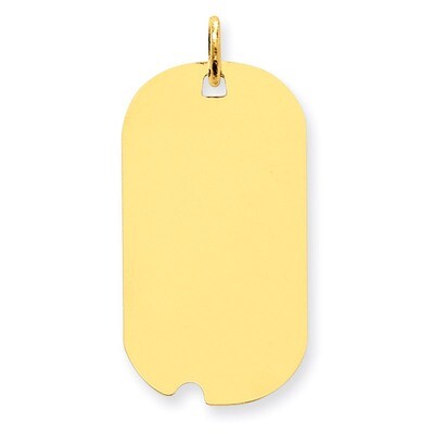 Plain .027 Gauge Engravable Dog Tag with Notch Disc Charm 14k Gold XM547/27, MPN: XM547/27, 8839573…