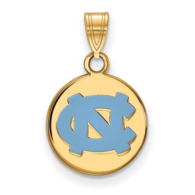 University of North Carolina Small Enamel Disc Pendant Gold-plated Sterling Silver GP033UNC, MPN: G…