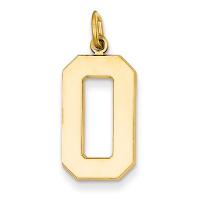 Casted Large Polished Number 0 Charm 14k Gold LP00, MPN: LP00, 886774102122