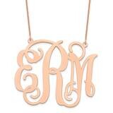 Extra Large Polished Cut Out Monogram Necklace 14k Rose Gold Polished XNA503R, MPN: XNA503R,