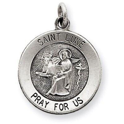 Saint Luke Medal Antiqued Sterling Silver QC5698, MPN: QC5698, 191101183713