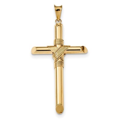 Tube Cross Pendant 14k Gold Polished K6185, MPN: K6185, 883957182124