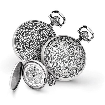 Charles Hubert Antiqued Floral Design Pocket Watch XWA4462, MPN: XWA4462, 848870000245