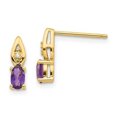 Amethyst Diamond Earring 14k Gold XBS587, MPN: XBS587, 191101801068