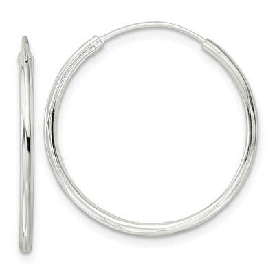 Diamond-Cut 1.5x25mm Endless Tube Hoop Earrings Sterling Silver QE15815, MPN: QE15815, 196904152317