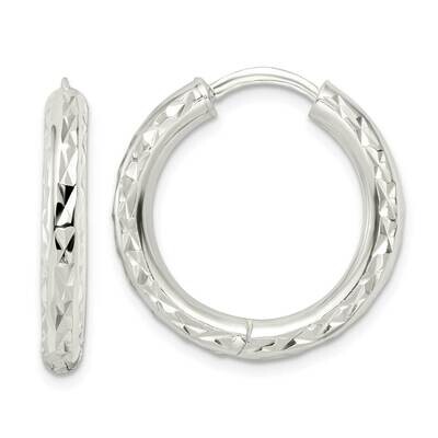 Diamond-Cut Circle Hoop Earrings Sterling Silver Polished QE15962, MPN: QE15962, 196904151075