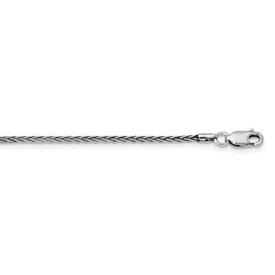 1.6mm Solid Square Spiga Chain 26 Inch Sterling Silver Antiqued QFC215-26, MPN: QFC215-26,